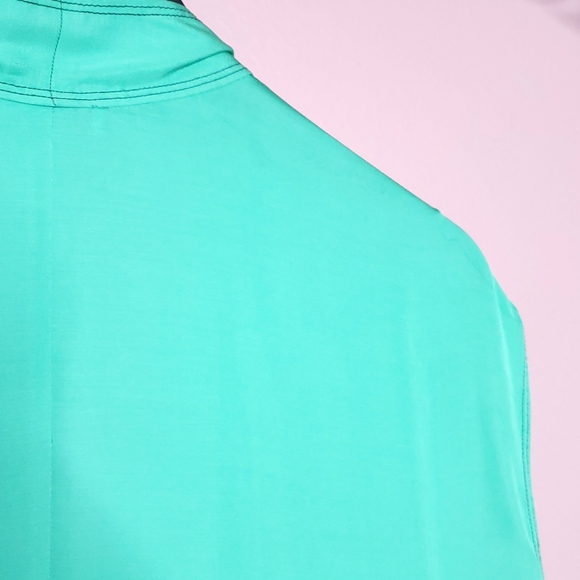 Sandro Lana Tie Neck Apple Green Split Blouse - Picture 13 of 16